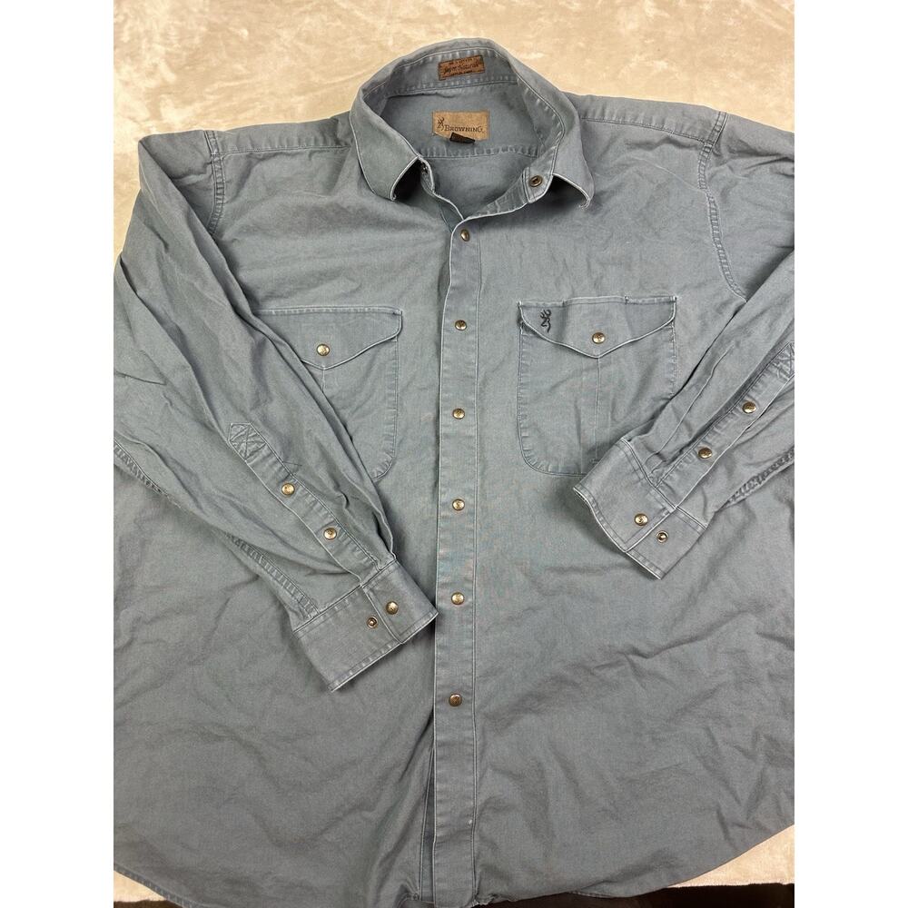 Browning Outdoors Hunting Fishing Snap Heavy Weight Men’s Long Sleeve Shirt 2XL